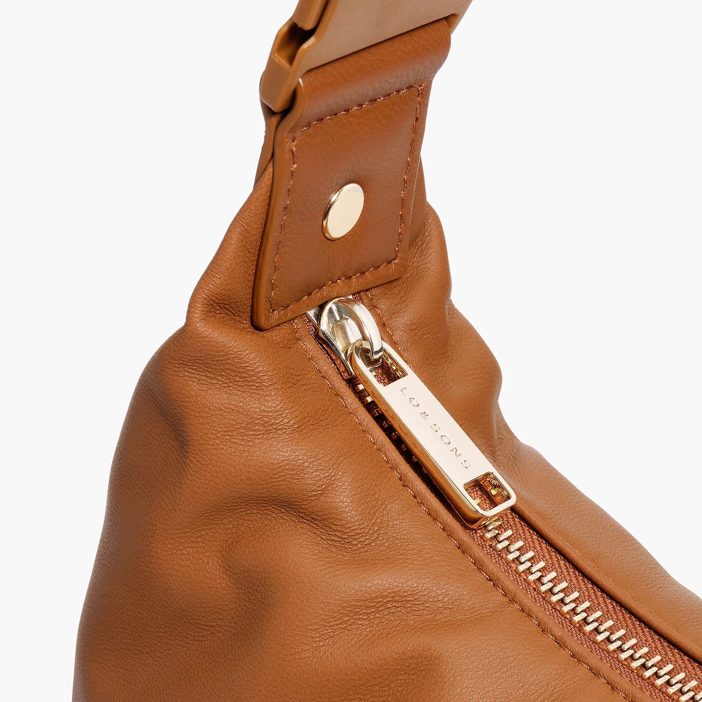 Lauren Hand Bag Inc Sheepskin Leather Crossbody Bag - Cognac/Gold/Camel