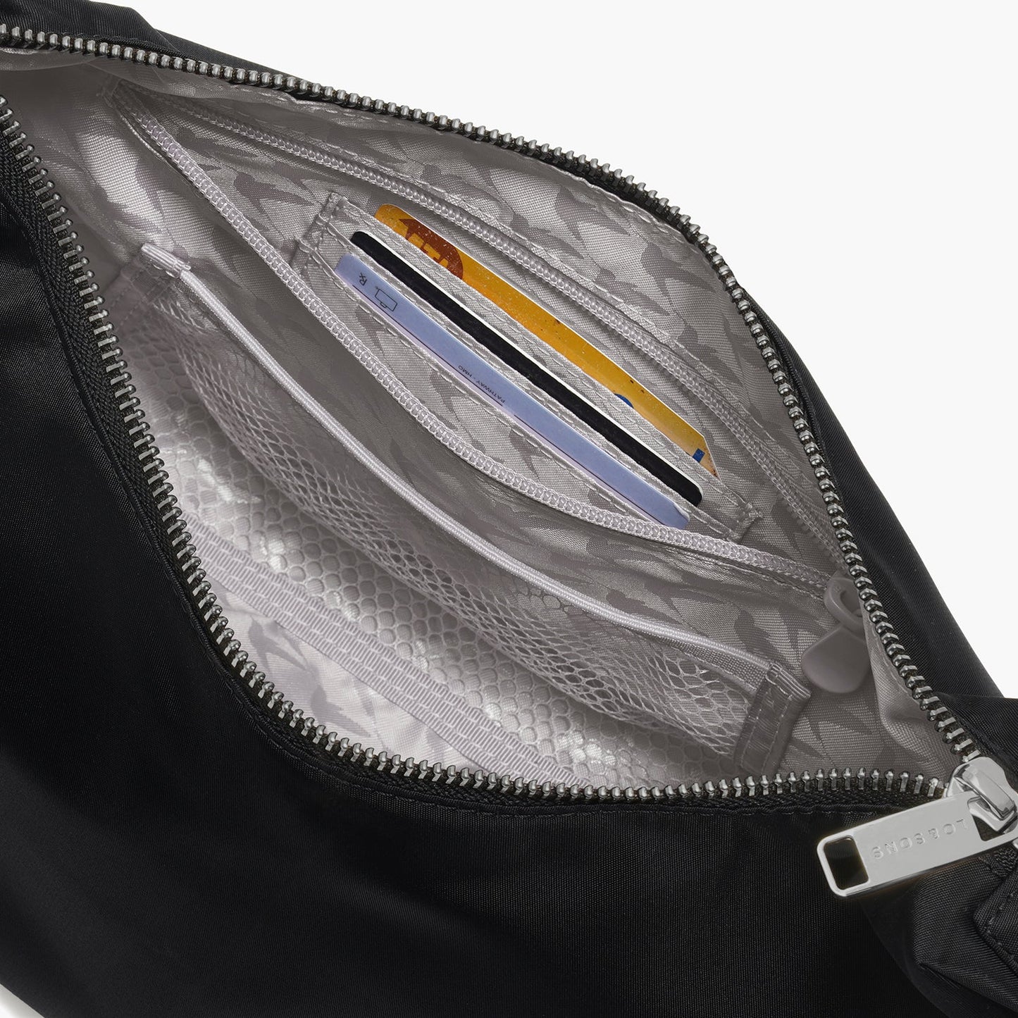 Lauren Hand Bag Inc 2 Nylon Crossbody Bag - Black/Gunmetal/Grey
