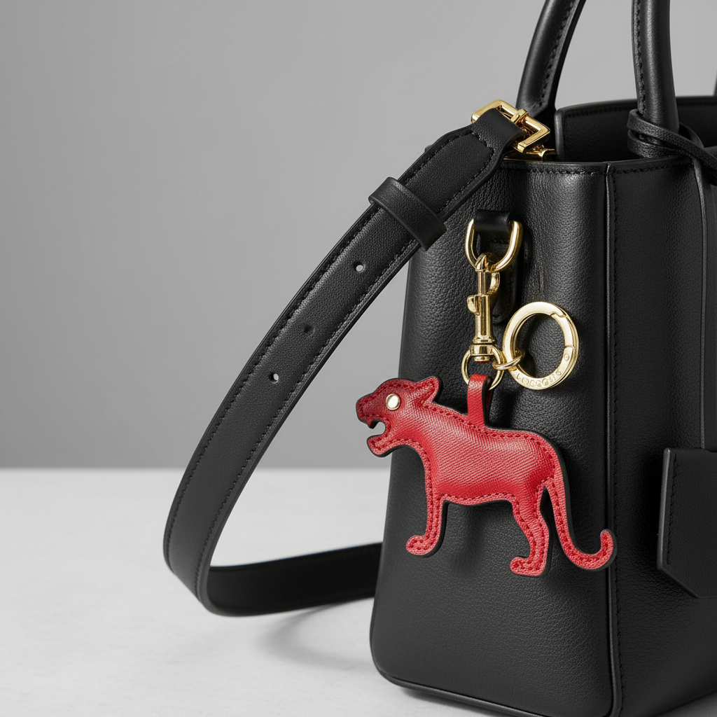Lauren Hand Bag Inc Zodiac Charm - Saffiano Leather Red - Year of the Tiger
