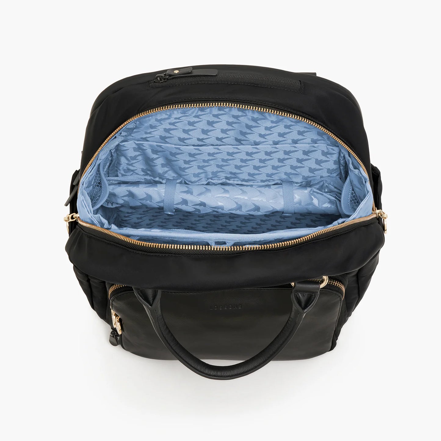 Lauren Hand Bag Inc Rowledge 2 Nylon Backpack Tote - Black/Gold/Azure