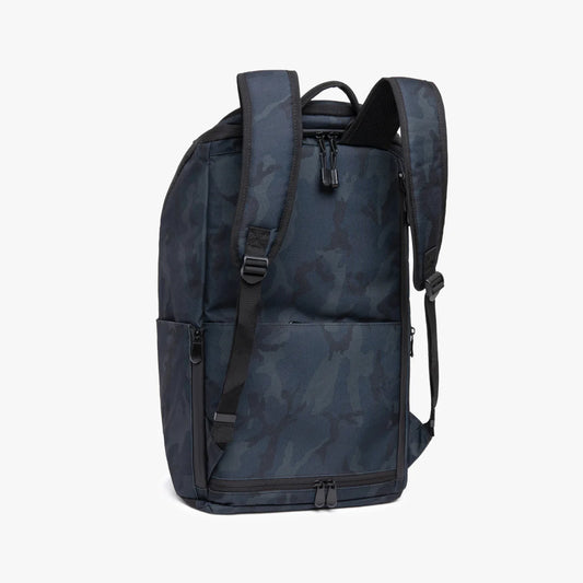 Lauren Hand Bag Inc 600D poly backpack navy geometric black grey side view