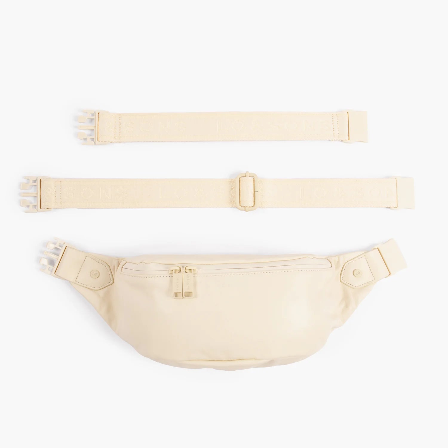 Lauren Hand Bag Inc vegan leather fanny pack ivory back view