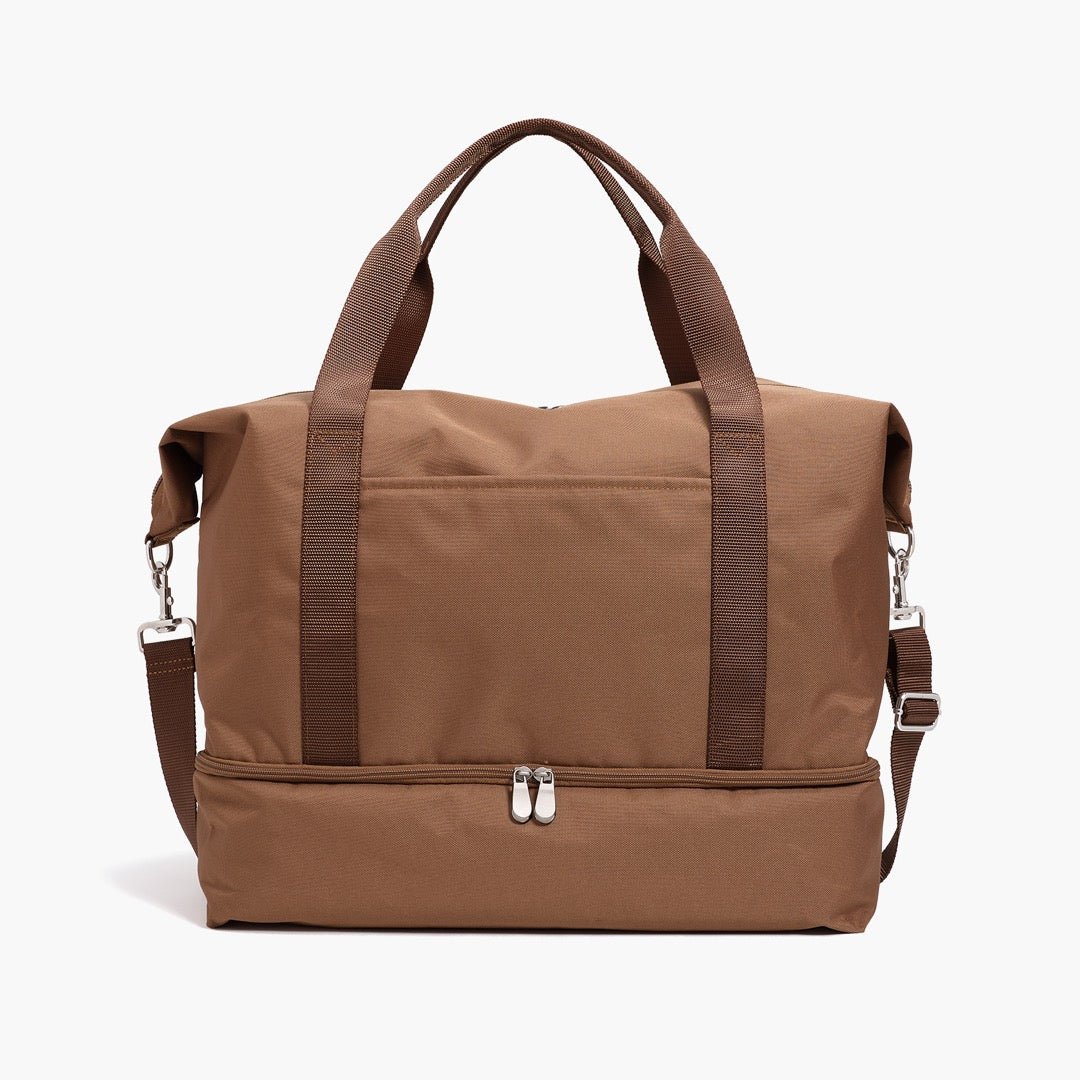 Deluxe Large Weekender Bag - 600D Poly - Golden Brown
