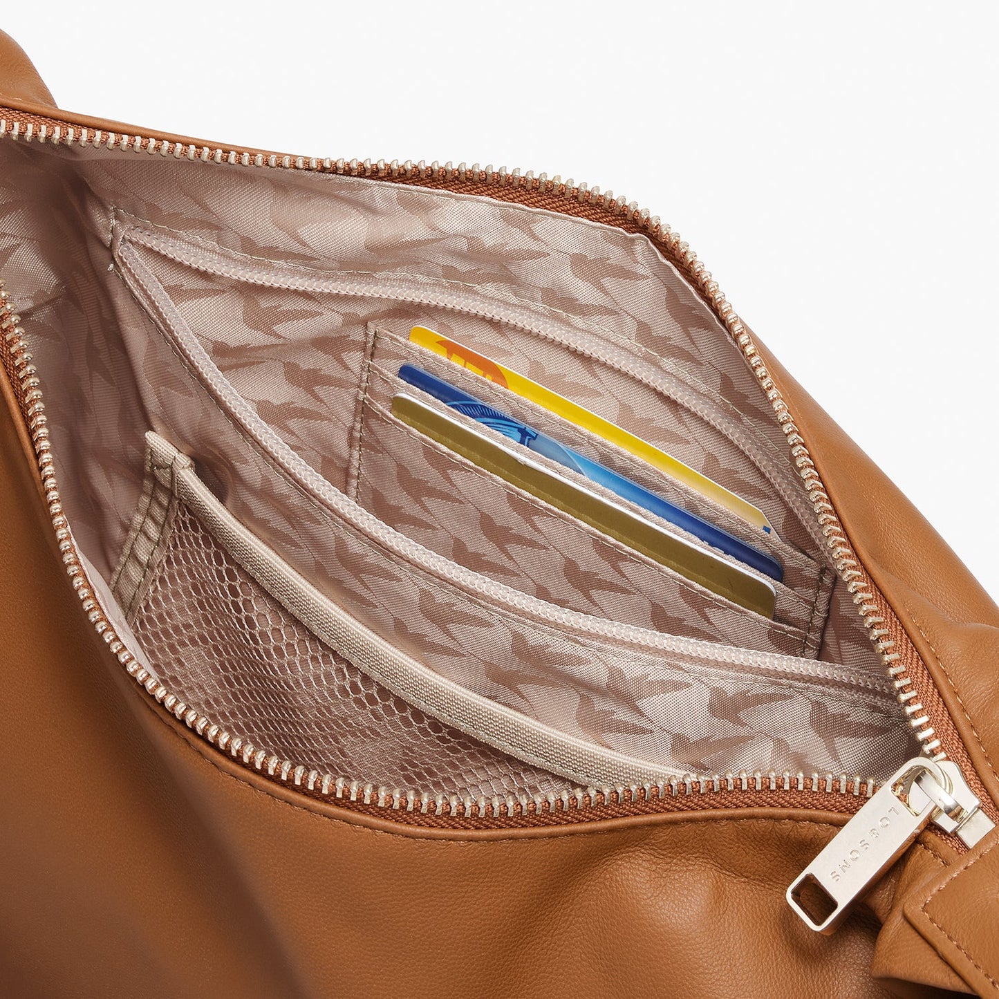 Lauren Hand Bag Inc Sheepskin Leather Crossbody Bag - Cognac/Gold/Camel
