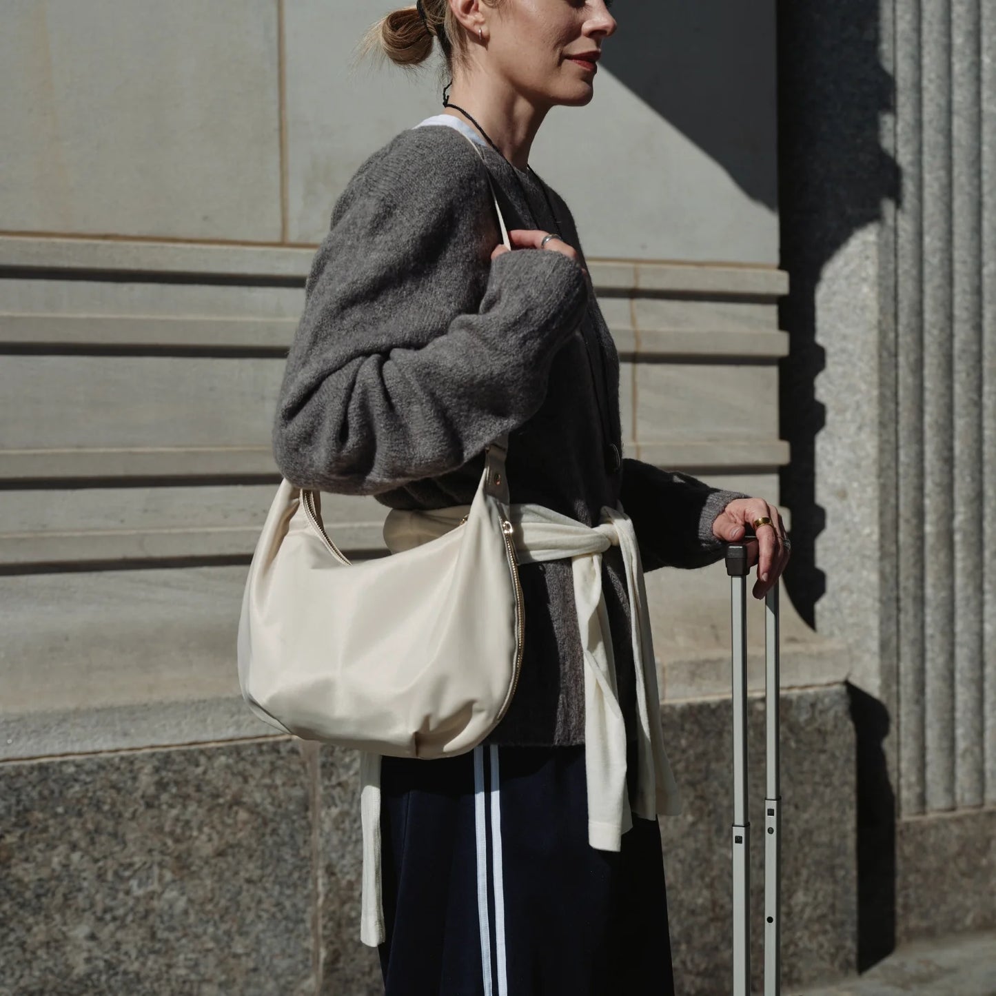 Lauren Hand Bag Inc Nylon Crossbody Bag - Ivory/Gold/Camel