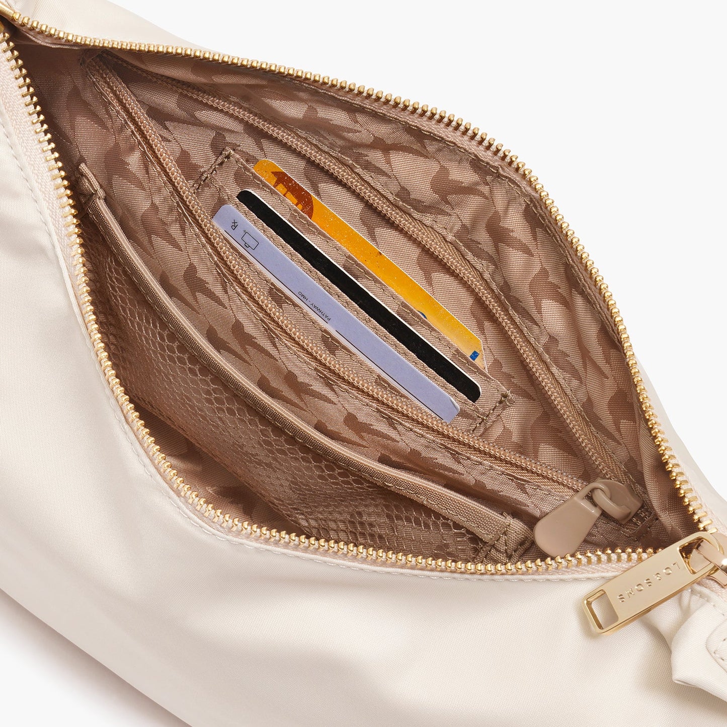 Lauren Hand Bag Inc Nylon Crossbody Bag - Ivory/Gold/Camel