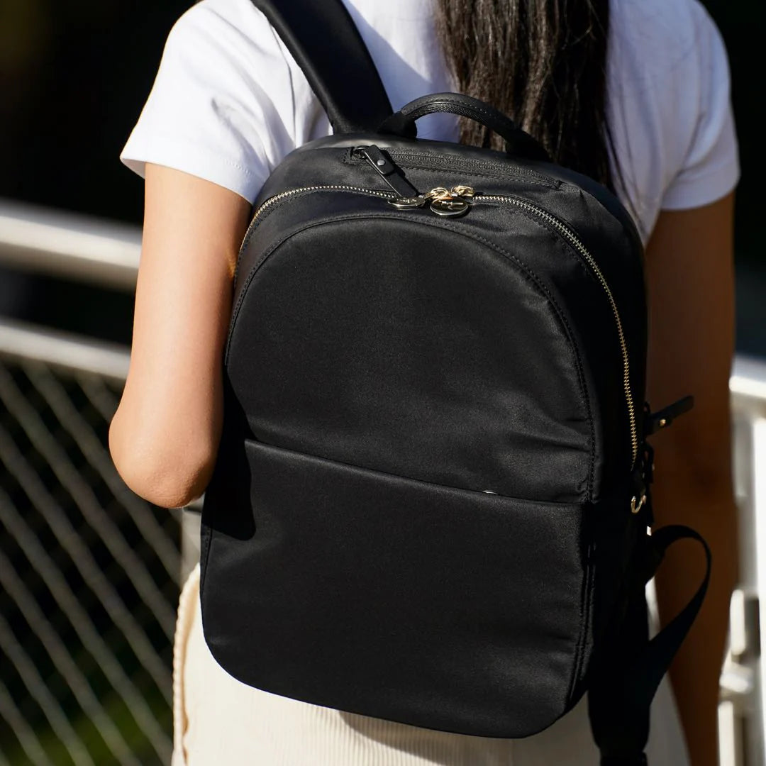 Lauren Hand Bag Inc Nylon Backpack - Black/Gold/Lavender