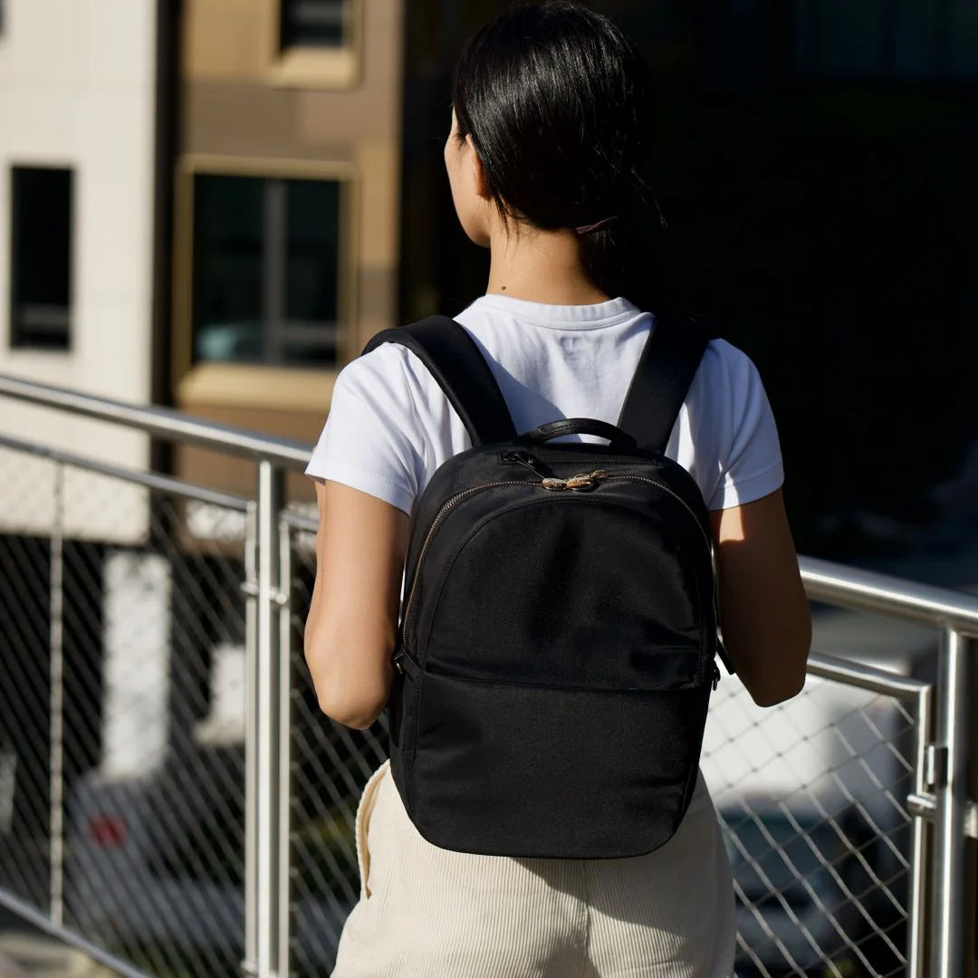 Lauren Hand Bag Inc Nylon Backpack - Black/Gold/Lavender