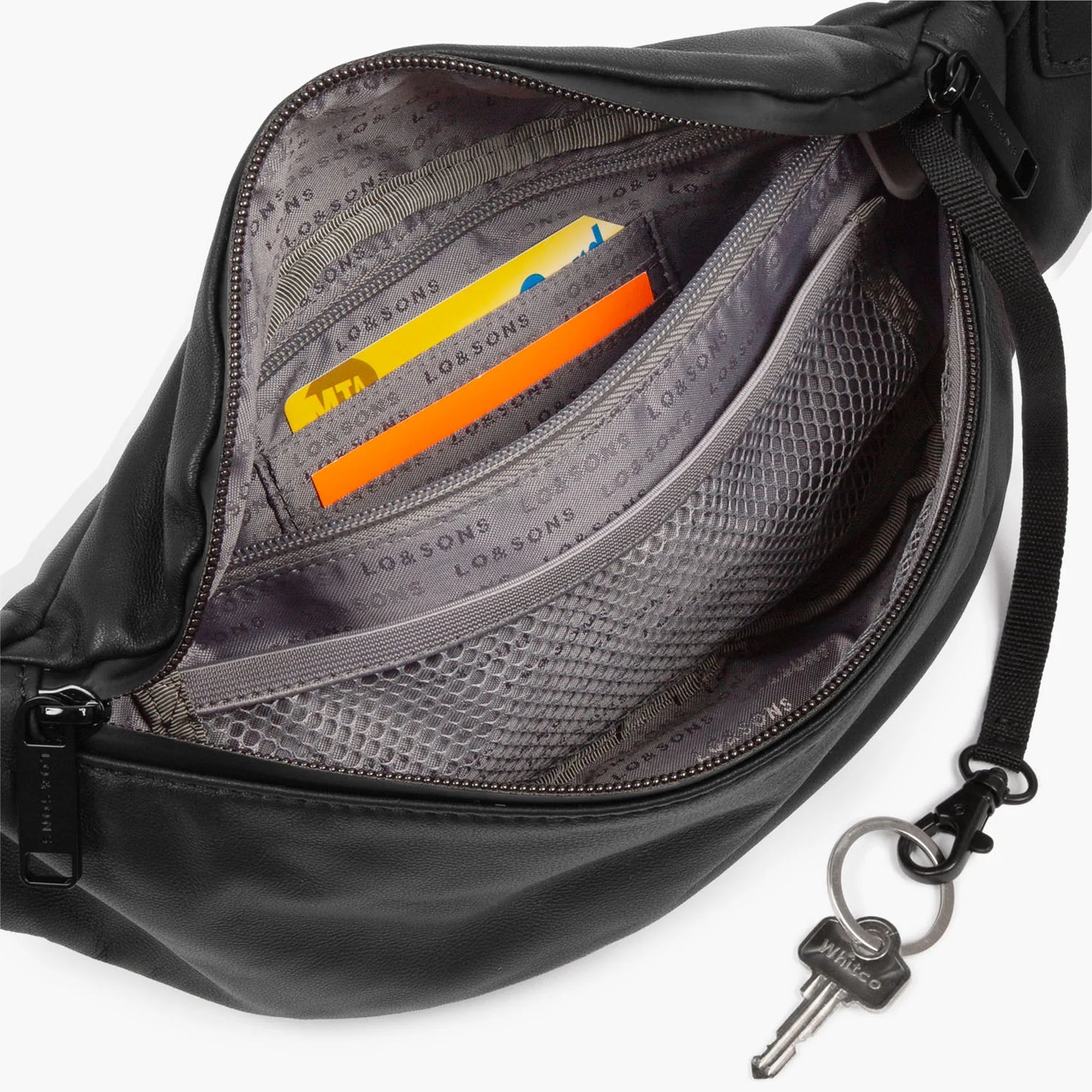 Lauren Hand Bag Inc Sheepskin Leather Fanny Pack - Black