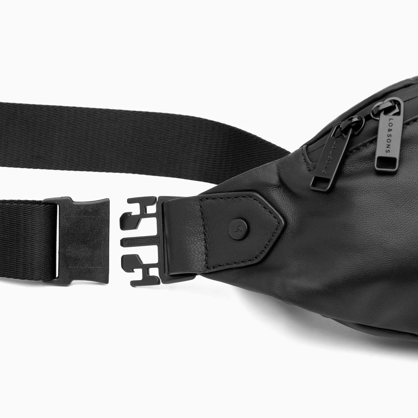 Lauren Hand Bag Inc Sheepskin Leather Fanny Pack - Black