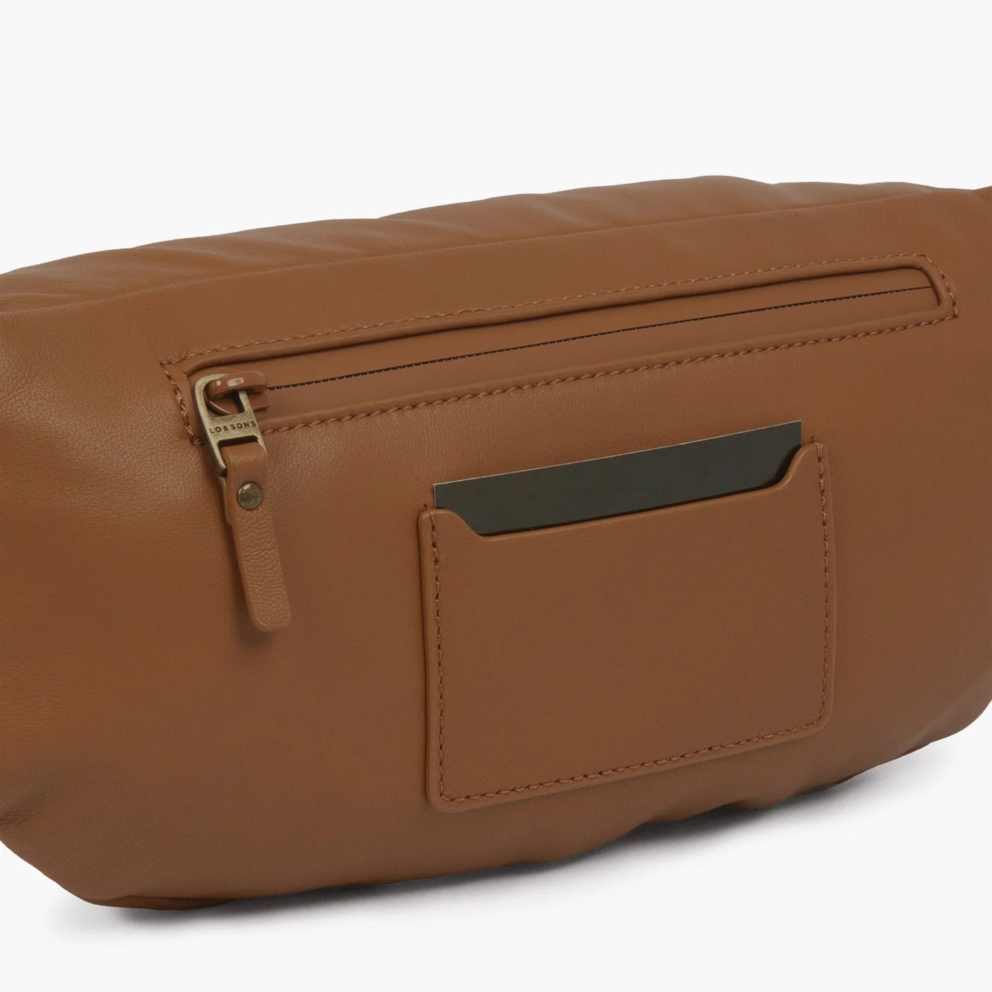 Lauren Hand Bag Inc Sheepskin Leather Cognac Fanny Pack & Sling Bag