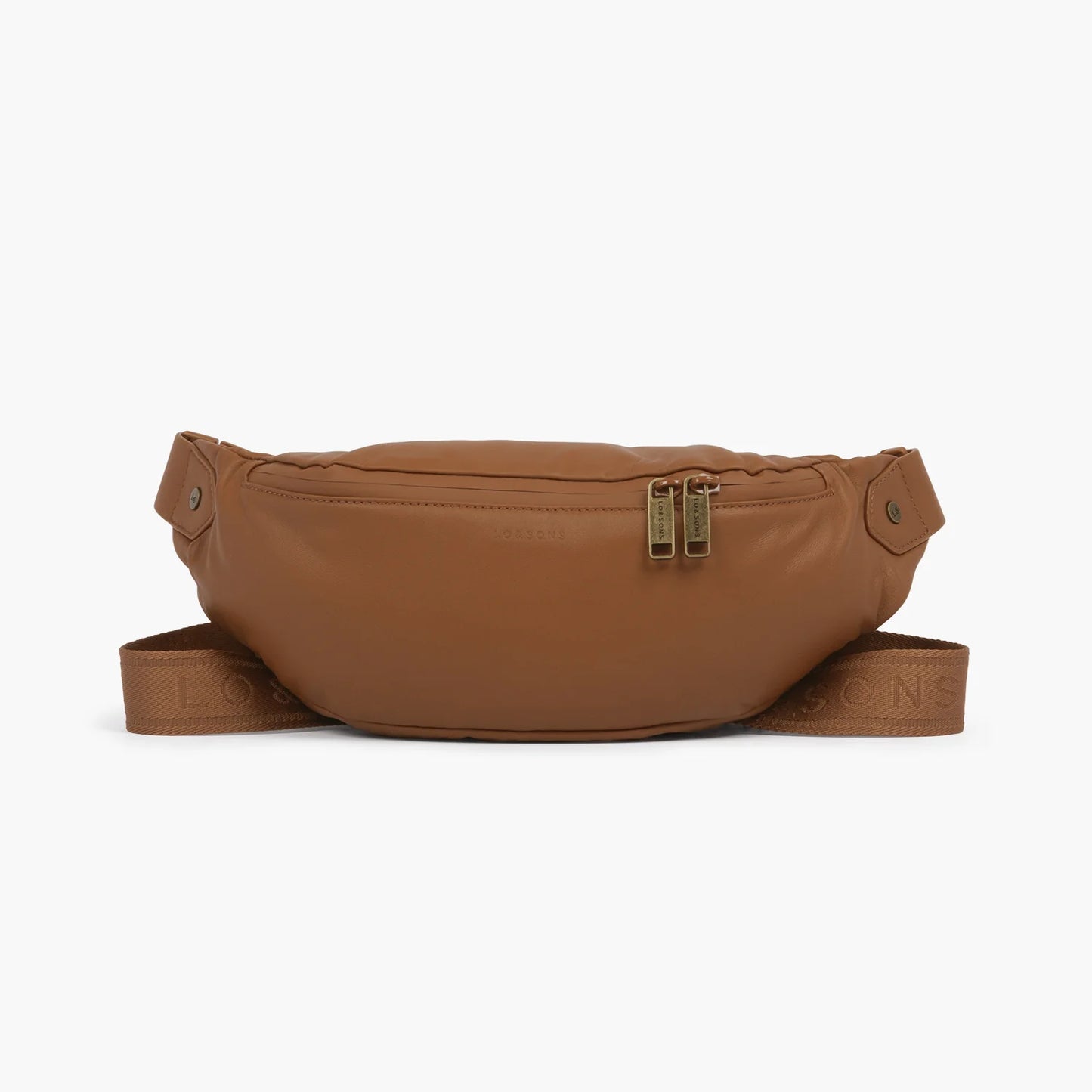 Lauren Hand Bag Inc Sheepskin Leather Cognac Fanny Pack & Sling Bag