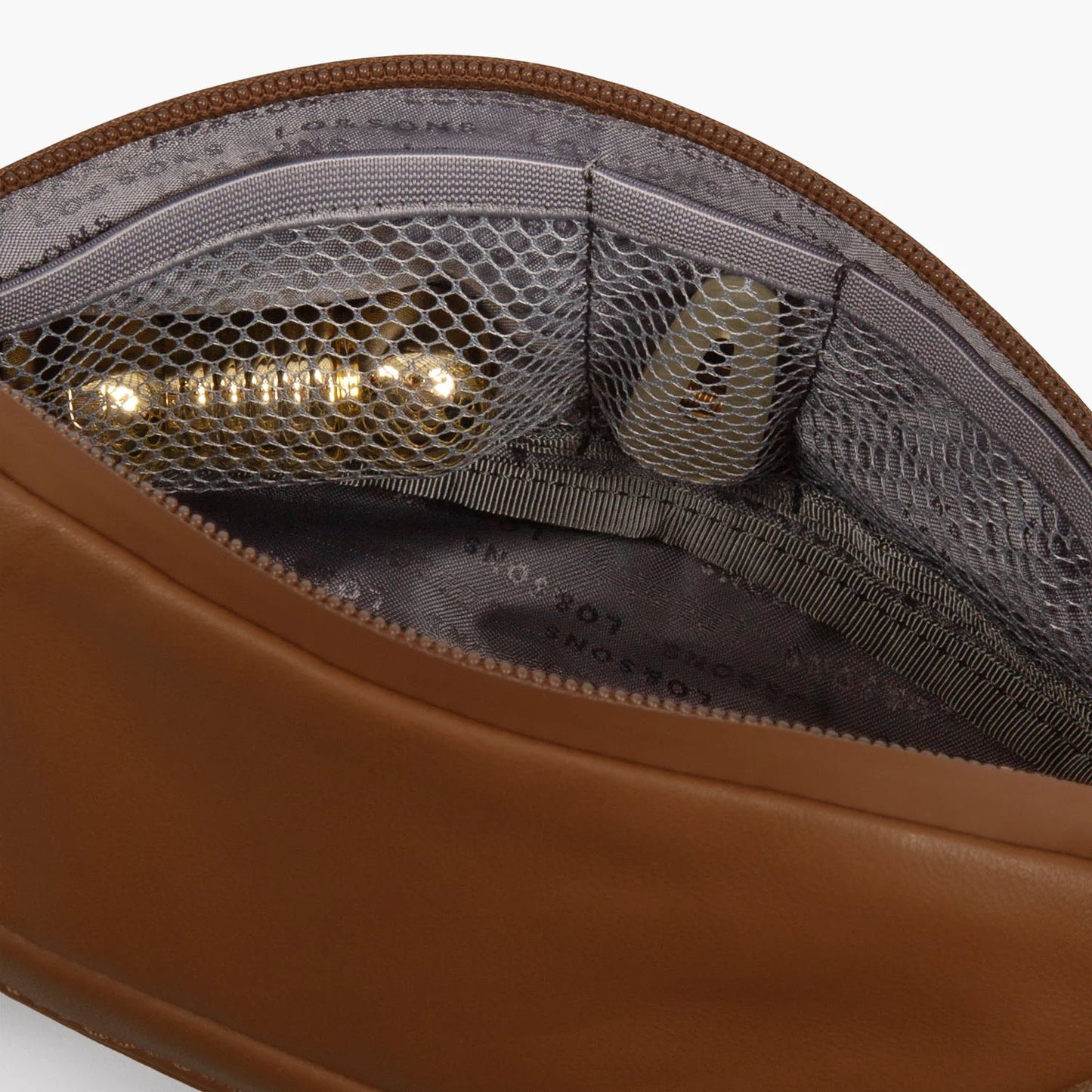 Lauren Hand Bag Inc Sheepskin Leather Cognac Fanny Pack & Sling Bag