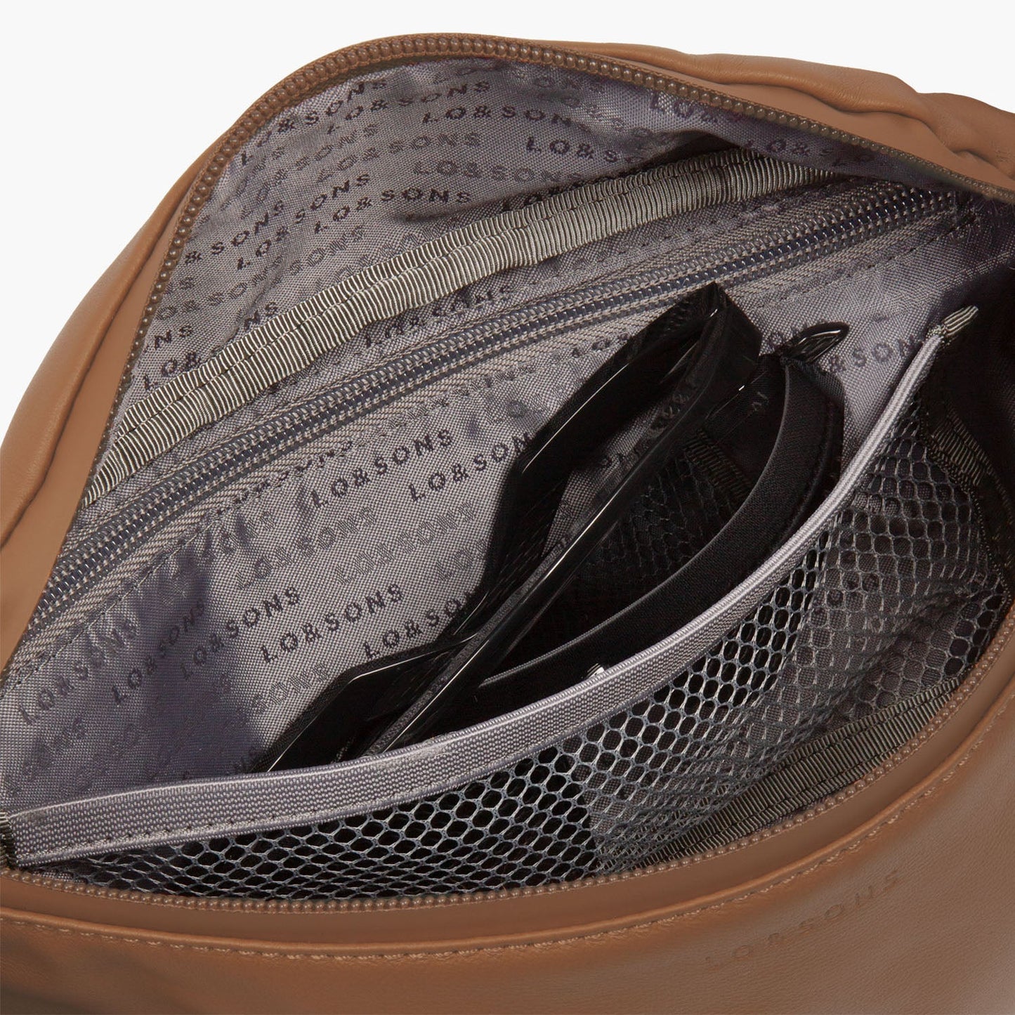 Lauren Hand Bag Inc Sheepskin Leather Cognac Fanny Pack & Sling Bag