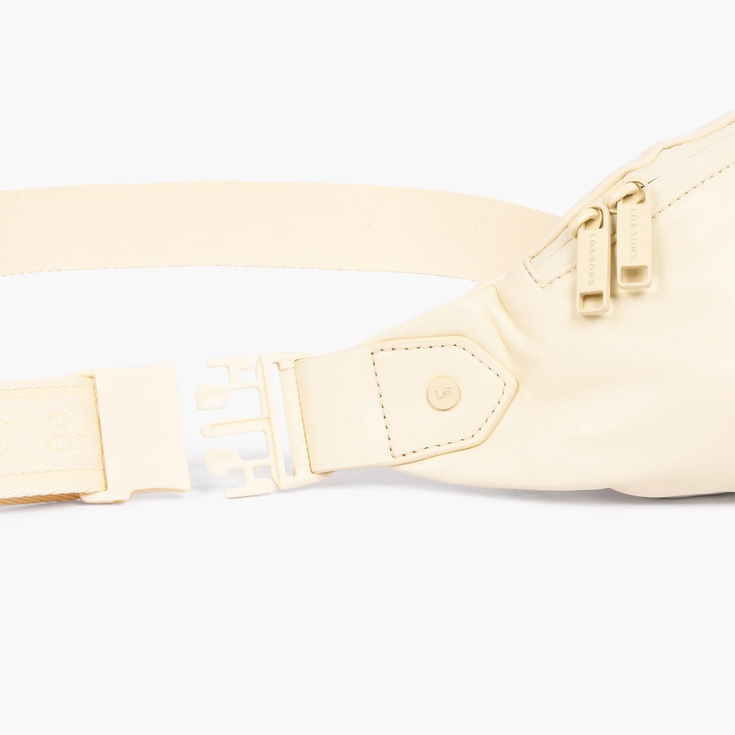 Lauren Hand Bag Inc Sheepskin Leather Ivory Fanny Pack