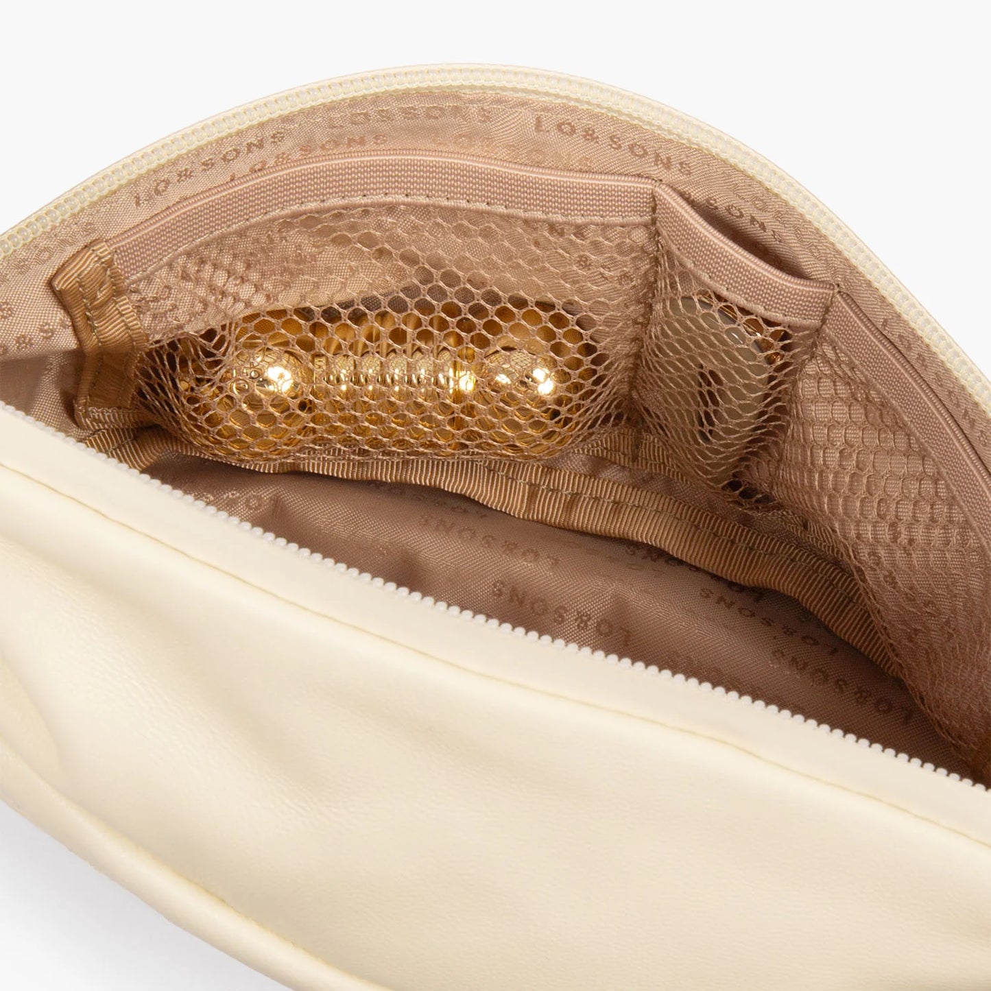 Lauren Hand Bag Inc Sheepskin Leather Ivory Fanny Pack