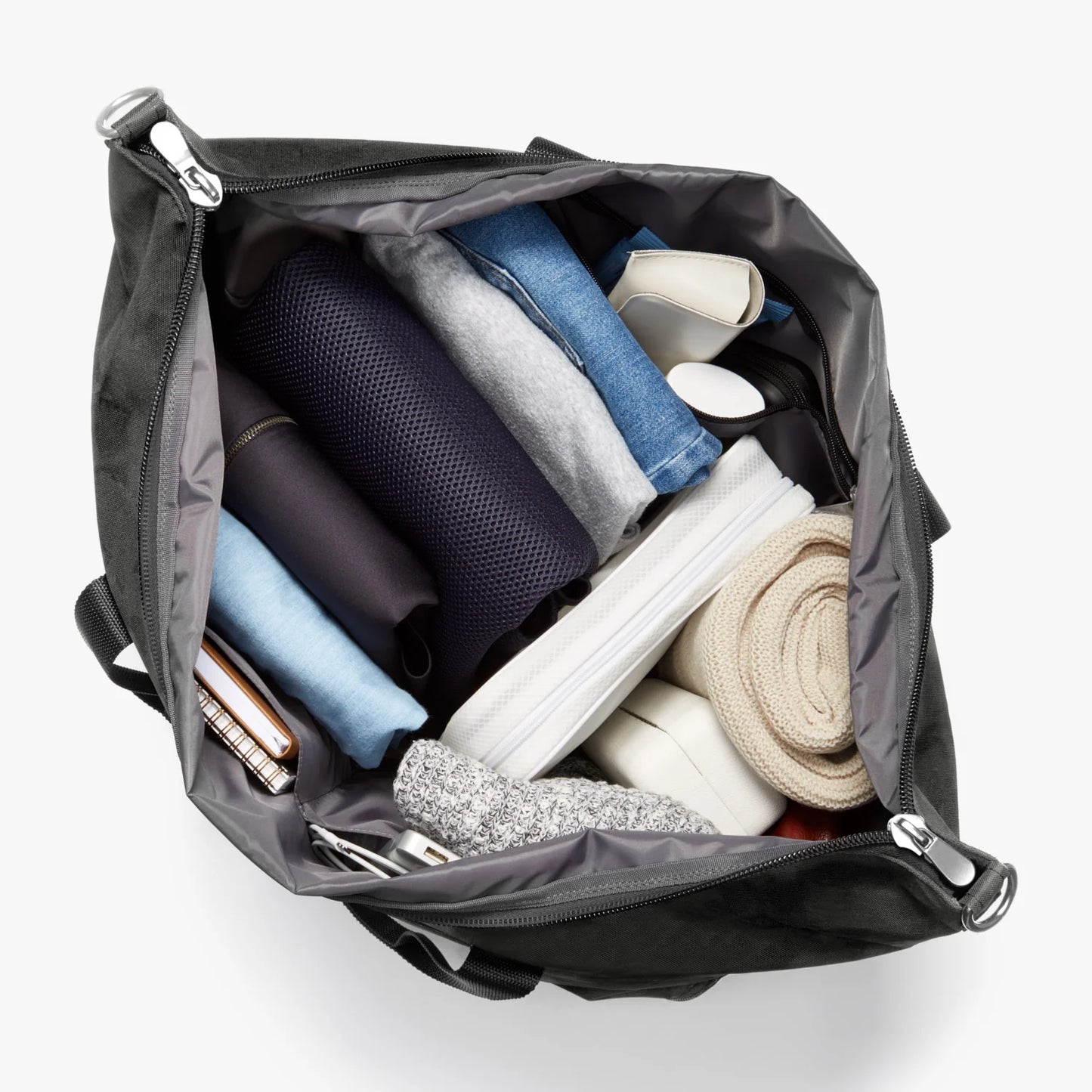 Deluxe Large Weekender Bag - 600D Recycled Poly Grey by Lauren Hand Bag Inc