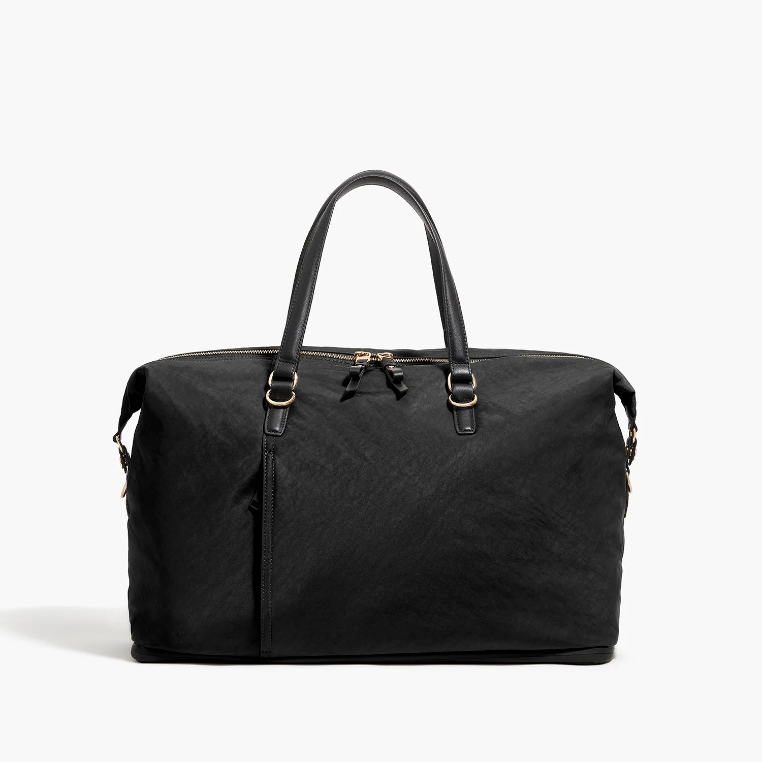 Lauren Hand Bag Inc Recycled Nylon Weekender Bag in Black, Gold, and Camel