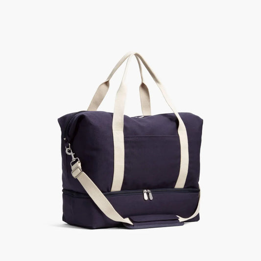 Lauren Hand Bag Inc Catalina Deluxe Small Eco-Friendly Canvas Weekender Bag in Deep Navy