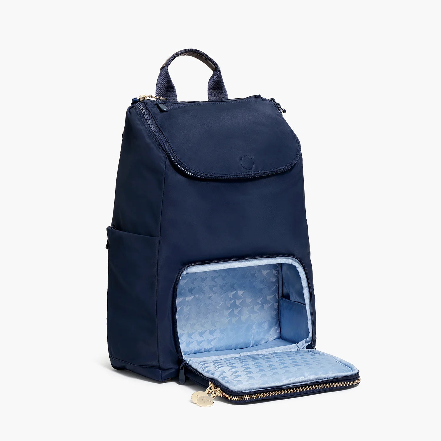 Lauren Hand Bag Inc nylon backpack deep navy gold azure front view