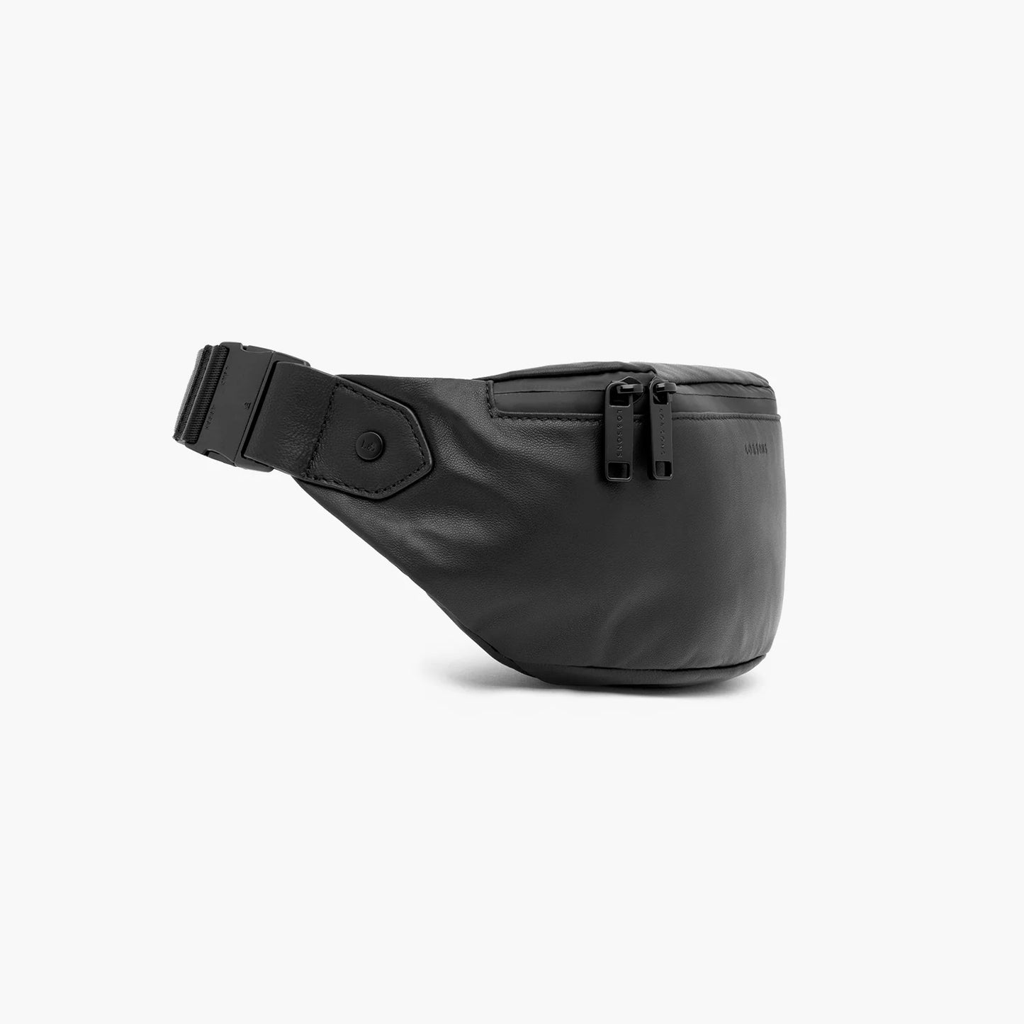 Lauren Hand Bag Inc vegan leather fanny pack black side view