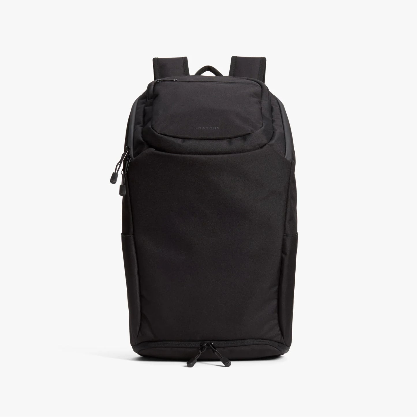 Lauren Hand Bag Inc 600D poly backpack onyx black grey wave side view