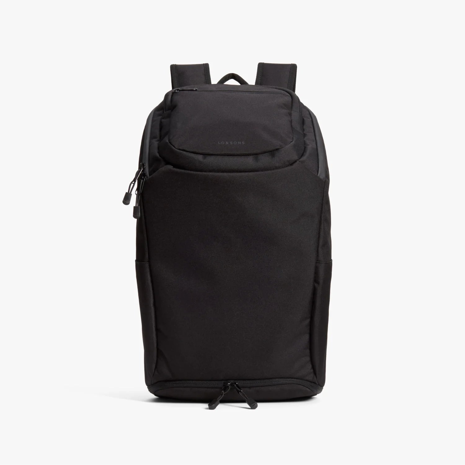 Lauren Hand Bag Inc 600D poly backpack onyx black grey wave side view