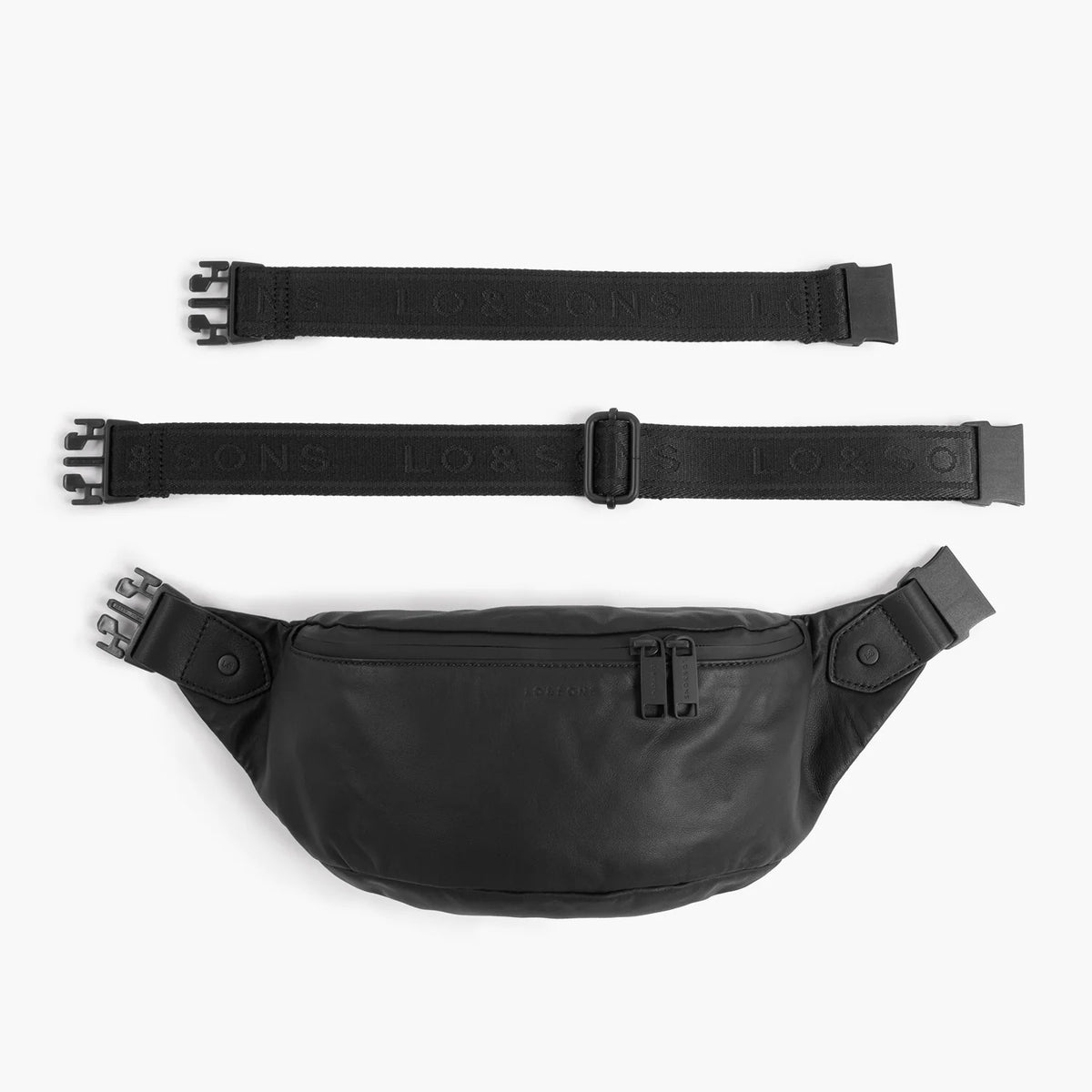 Lauren Hand Bag Inc vegan leather fanny pack black back view