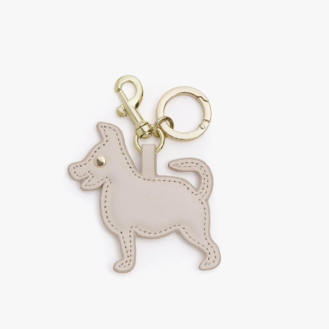 Lauren Hand Bag Inc Year of the Dog zodiac charm in Saffiano leather ivory