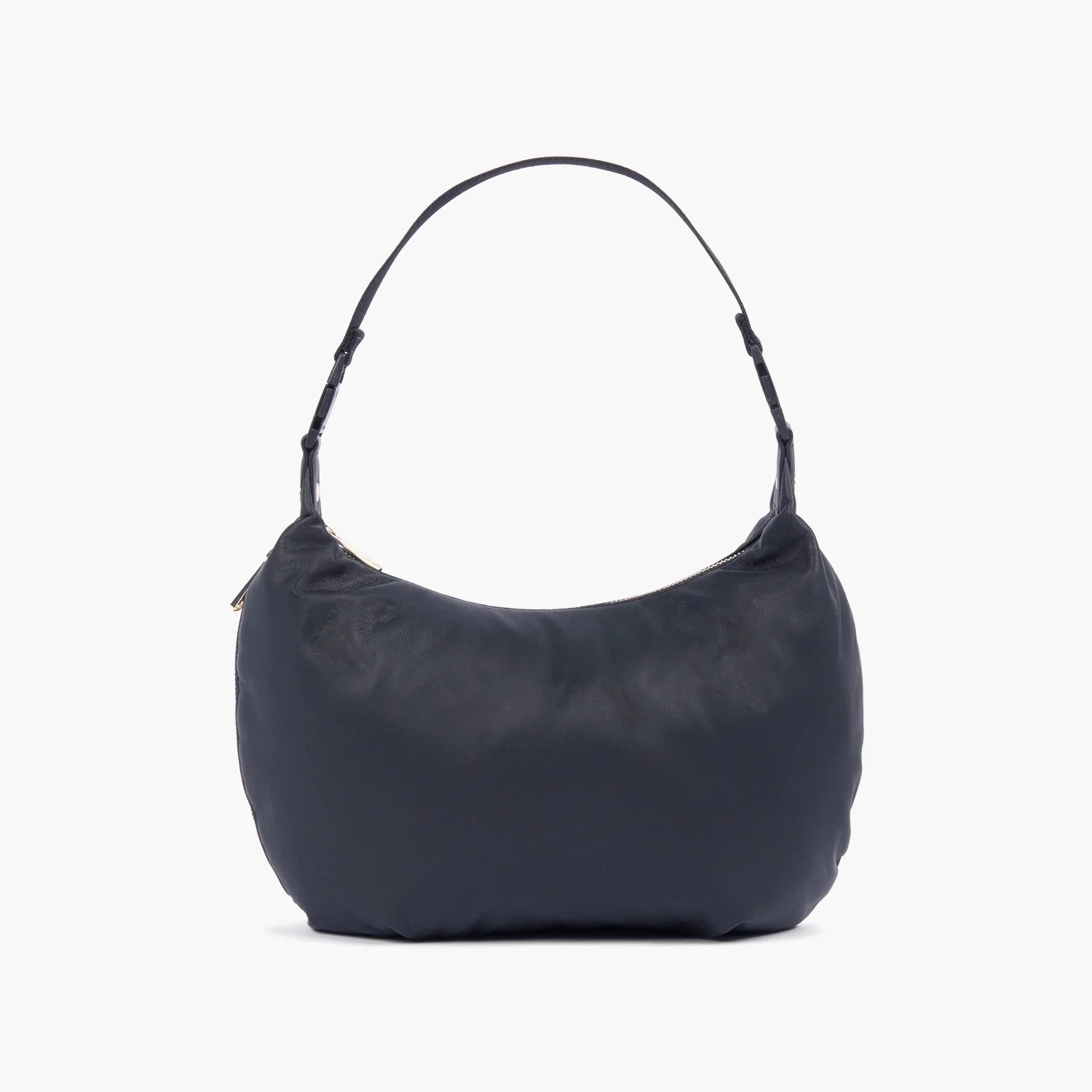 Lauren Hand Bag Inc vegan leather convertible crossbody navy gold camel front view