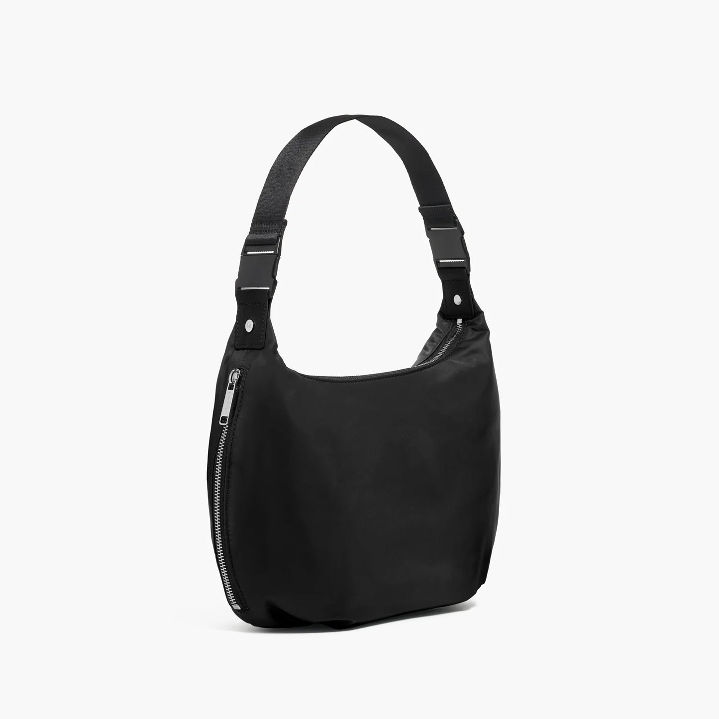 Lauren Hand Bag Inc nylon crossbody bag black gunmetal grey side view