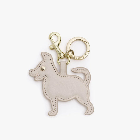 Lauren Hand Bag Inc Year of the Dog zodiac charm in Saffiano leather ivory