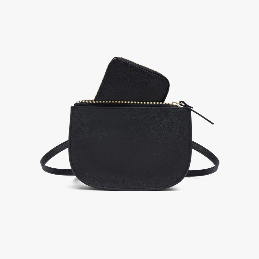 Lauren Hand Bag Inc Saffiano Leather Small Wallet | Black/Gold/Grey