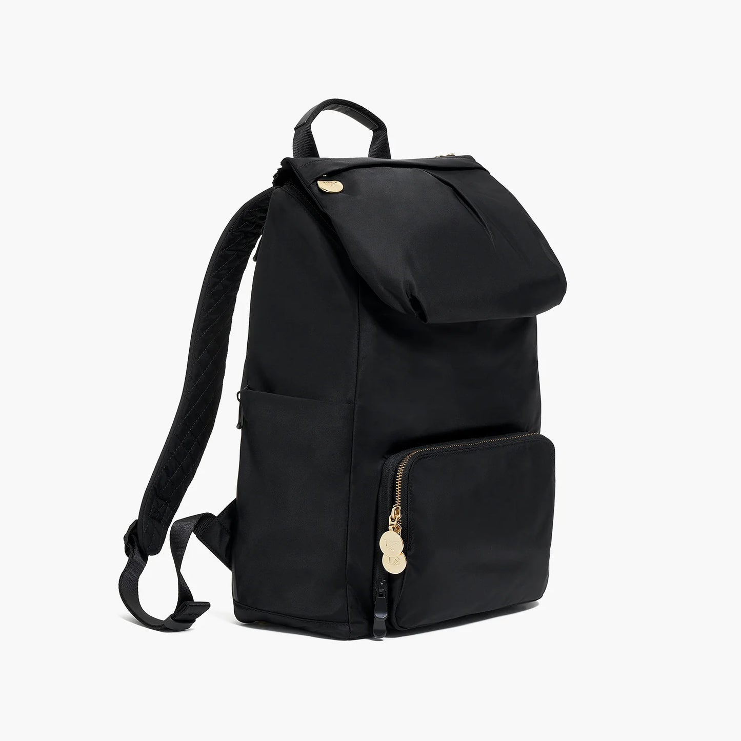 Lauren Hand Bag Inc Rucksack - Recycled Nylon Backpack - Black/Gold/Camel for Work & Travel