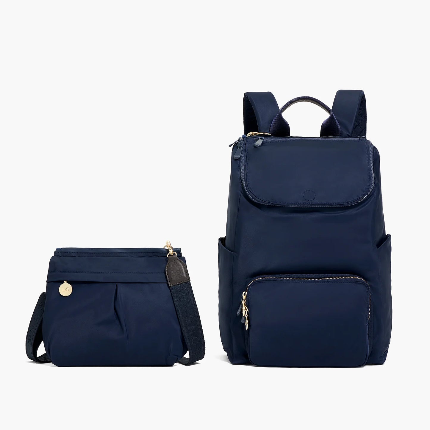 Lauren Hand Bag Inc Rucksack - Recycled Nylon Deep Navy Gold Azure