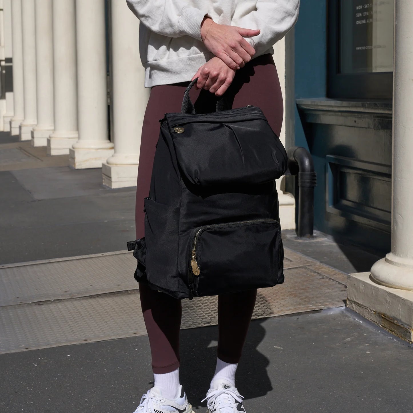 Lauren Hand Bag Inc Rucksack – Recycled Nylon – Black / Gold / Azure