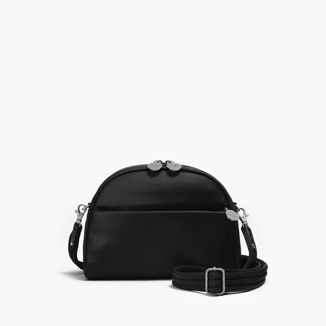 Lauren Hand Bag Inc Nouvelle Recycled Nylon Crossbody Bag in Black, Gunmetal, and Grey