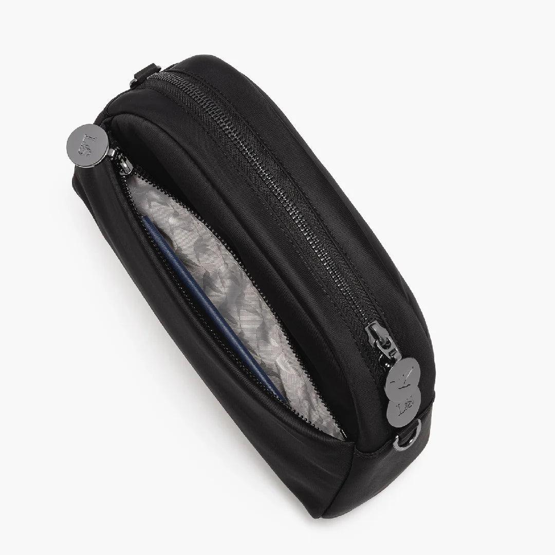 Lauren Hand Bag Inc Nouvelle Recycled Nylon Crossbody Bag - Black/Gunmetal/Grey