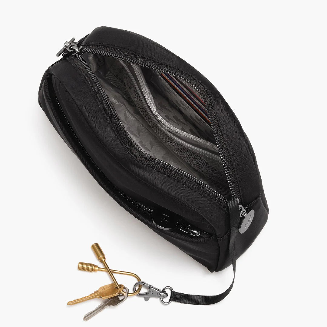 Lauren Hand Bag Inc Nouvelle Recycled Nylon Crossbody Bag - Black/Gunmetal/Grey