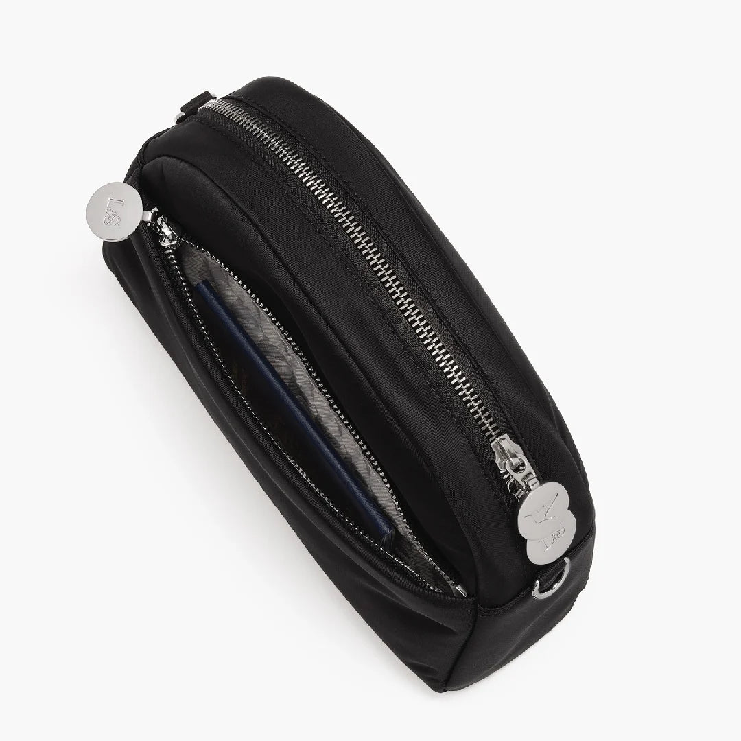 Lauren Hand Bag Inc Nouvelle Recycled Nylon Crossbody Bag - Black/Silver/Grey