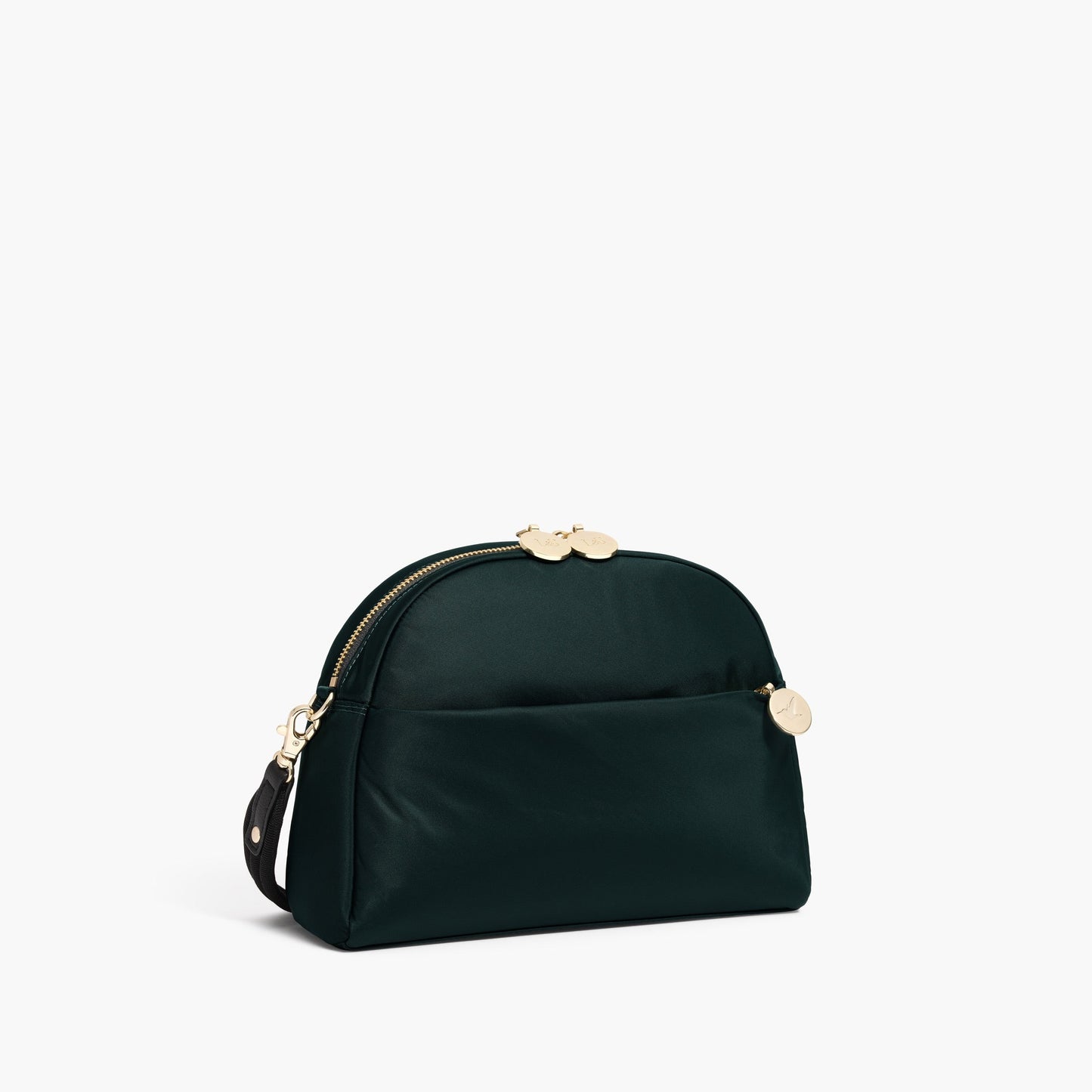 Lauren Hand Bag Inc Nouvelle Recycled Nylon Crossbody Bag - Dark Green / Gold / Camel