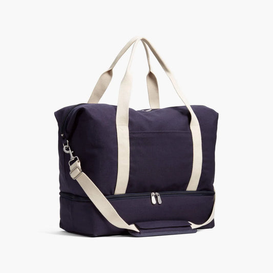 Lauren Hand Bag Inc Catalina Deluxe large weekender bag in deep navy organic canvas