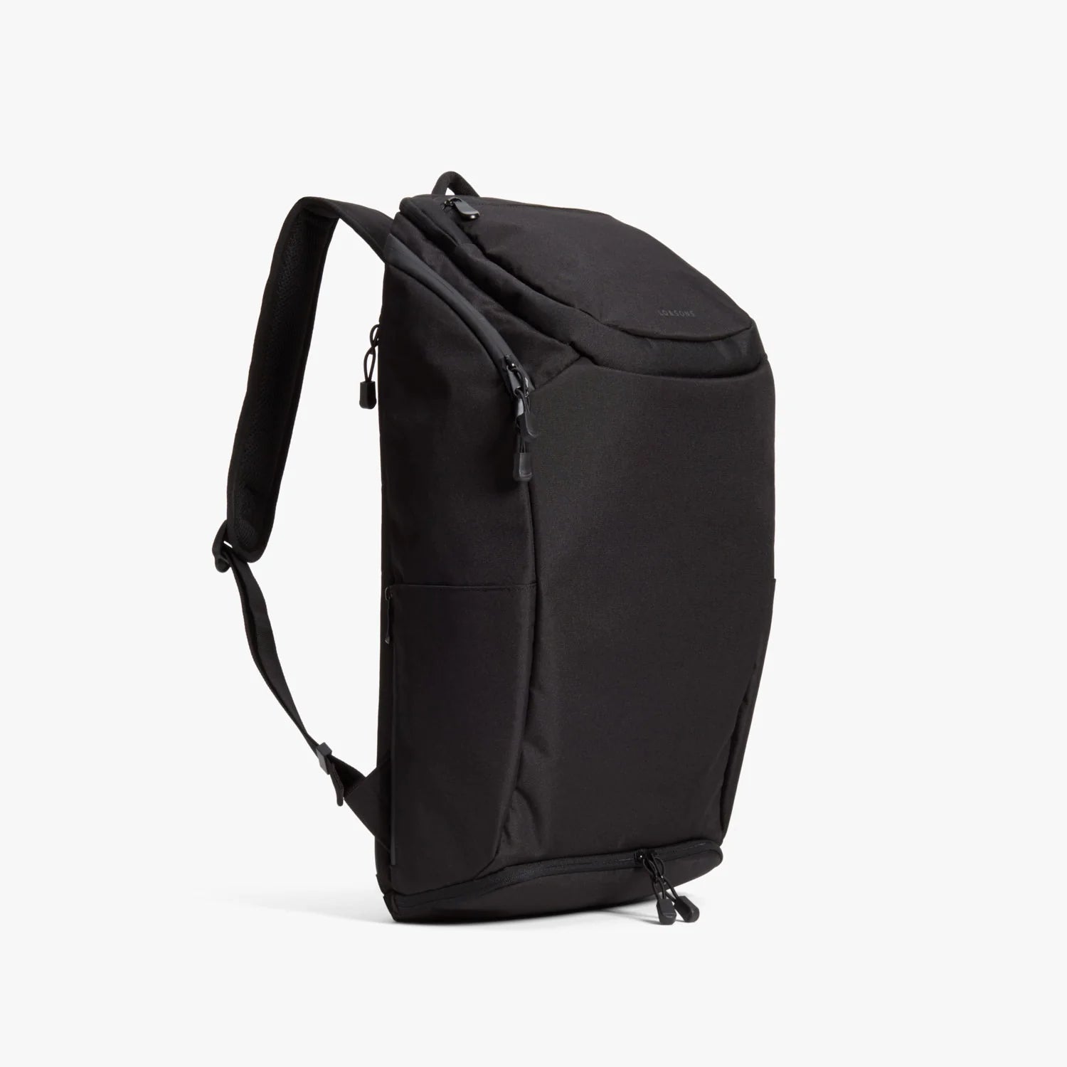 Lauren Hand Bag Inc 600D poly backpack onyx black grey wave front view