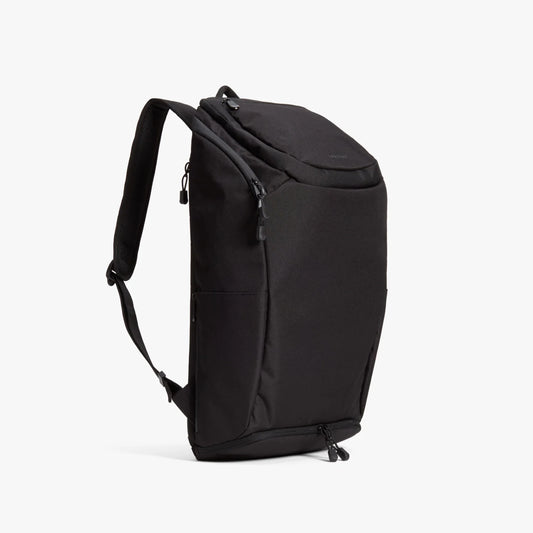 Lauren Hand Bag Inc 600D poly backpack onyx black grey wave front view