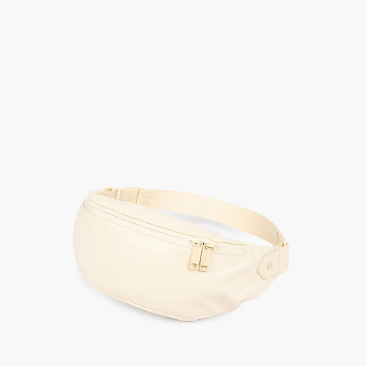 Lauren Hand Bag Inc vegan leather fanny pack ivory front view