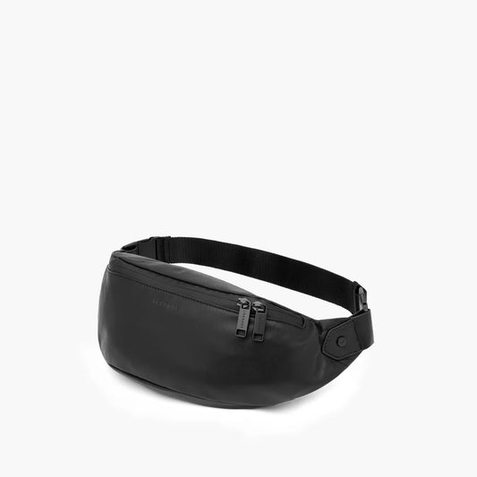 Lauren Hand Bag Inc vegan leather fanny pack black front view