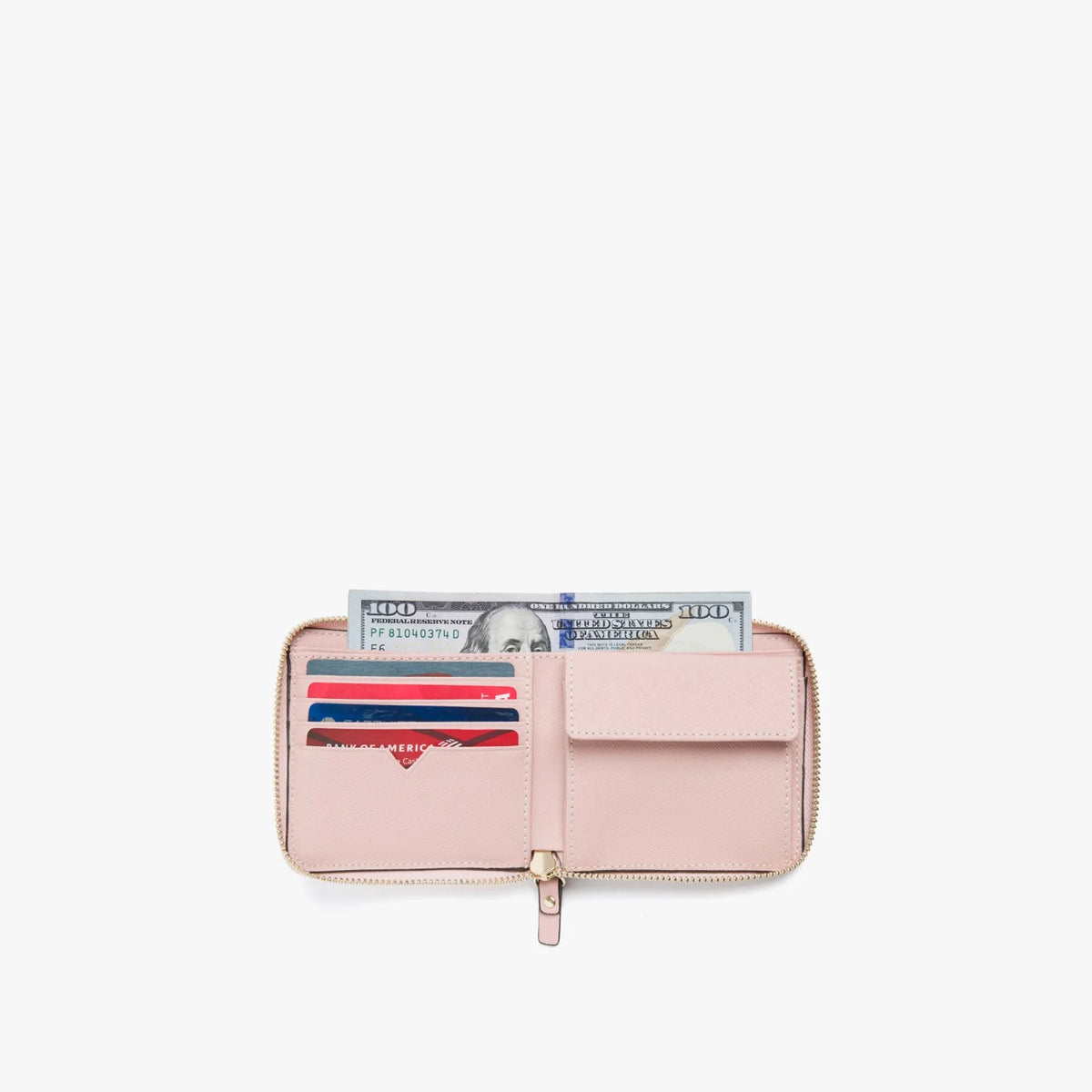 Lauren Hand Bag Inc Small Wallet in Rose Quartz Saffiano Leather