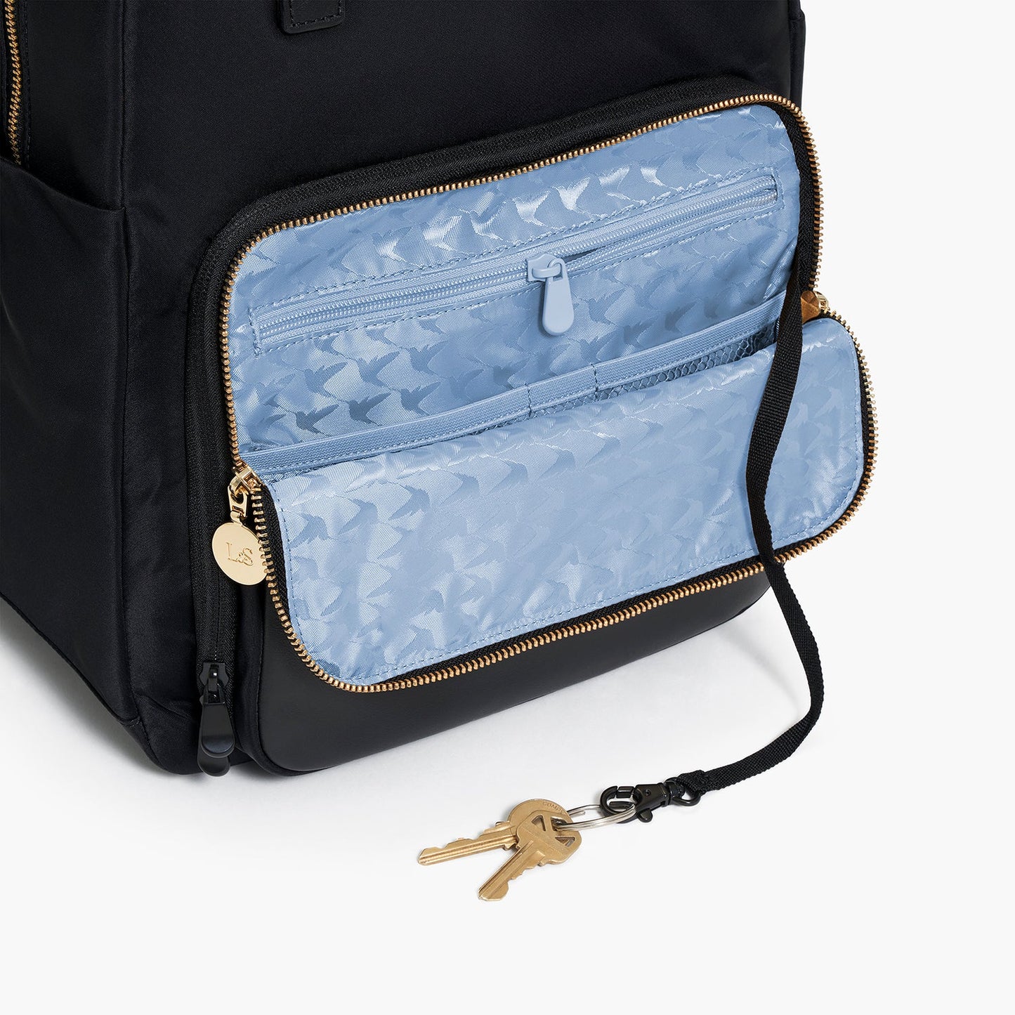 Lauren Hand Bag Inc Rowledge 2 Nylon Backpack Tote - Black/Gold/Azure