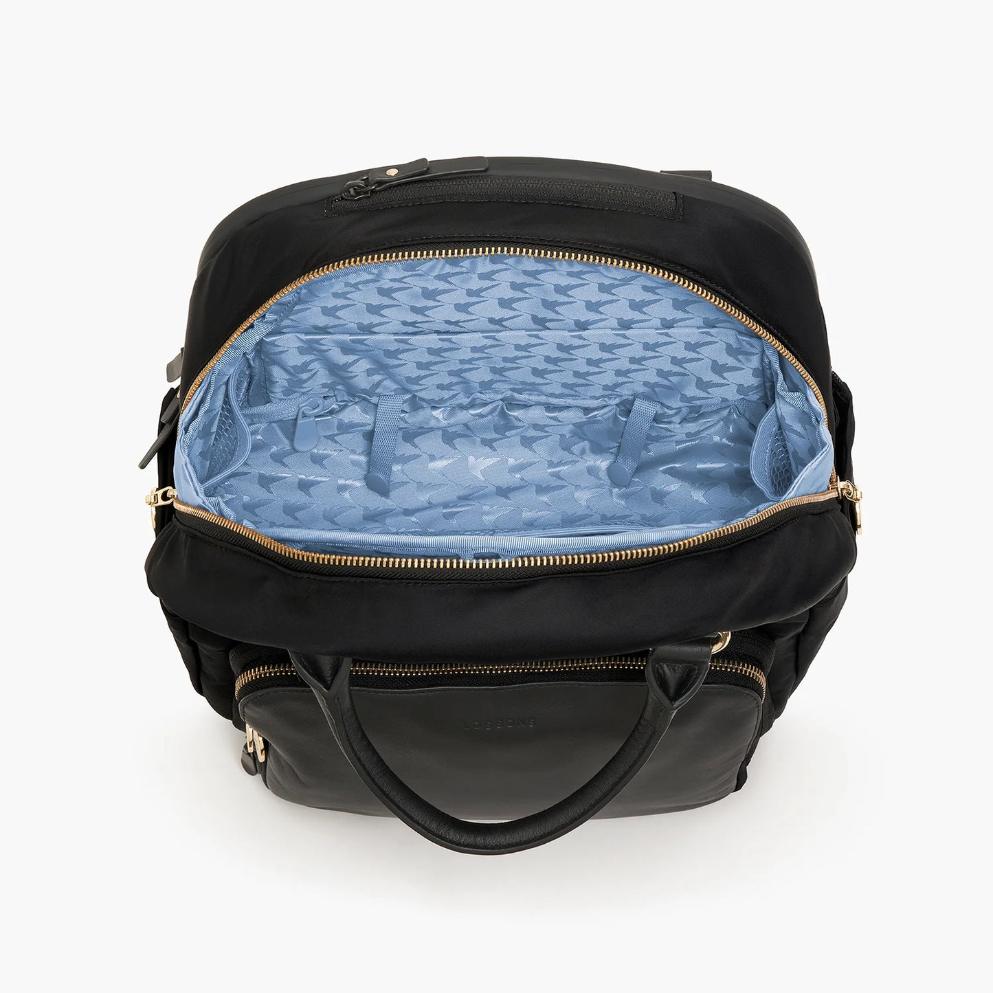 Lauren Hand Bag Inc Rowledge 2 Nylon Backpack Tote - Black/Gold/Azure