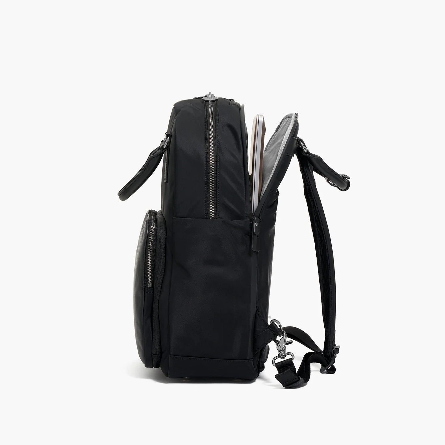 Lauren Hand Bag Inc Rowledge 2 Nylon Backpack Tote - Black/Gunmetal/Grey